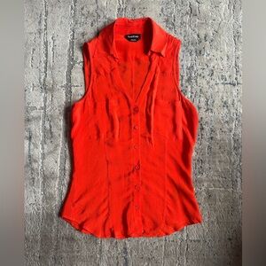 Bebe Women's Red Sleeveless Top